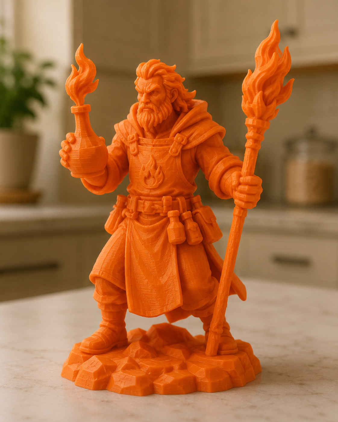Fire Cleric with Twin Torches