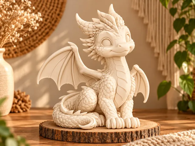 Cozy Baby Dragon Statue