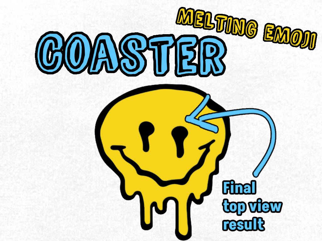 Melting Smiley Face Coaster | Interlocking Color Pieces
