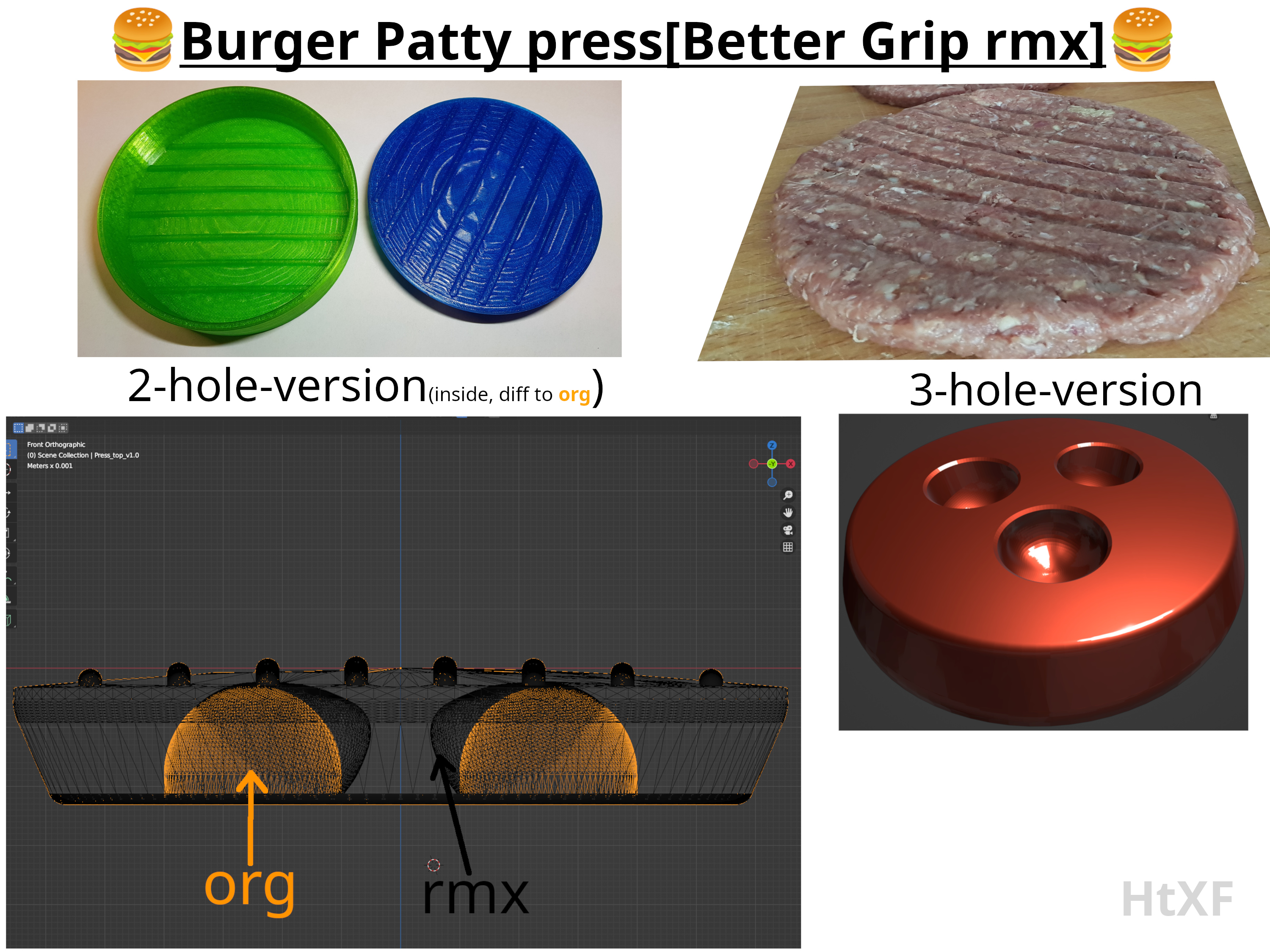 [Better Grip rmx] Burger Patty press 130mm !! ~200gPatty