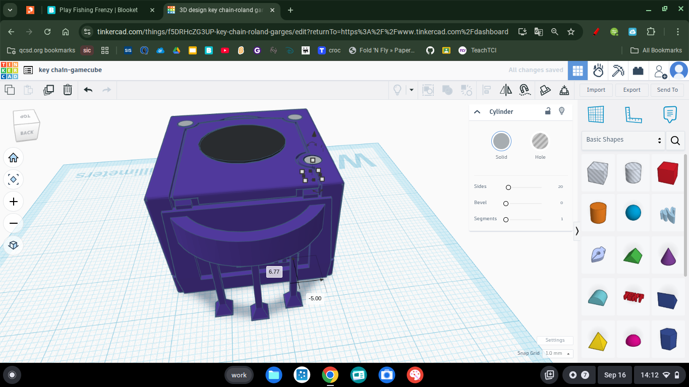 Miniatura 2 do modelo 3D game cube key chain