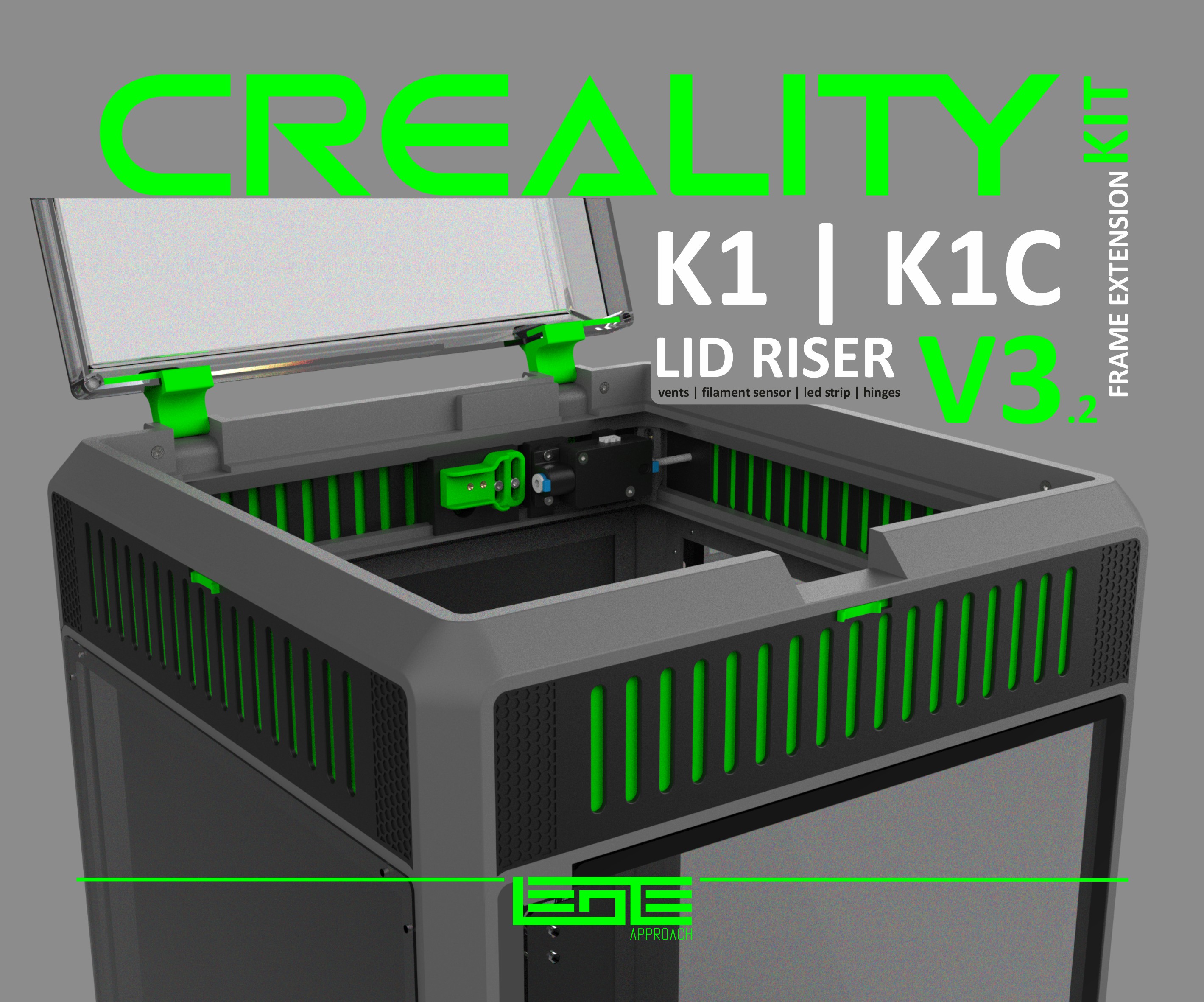CREALITY K1 | K1C LID RISER V3.2 [FRAME EXTENSION KIT]