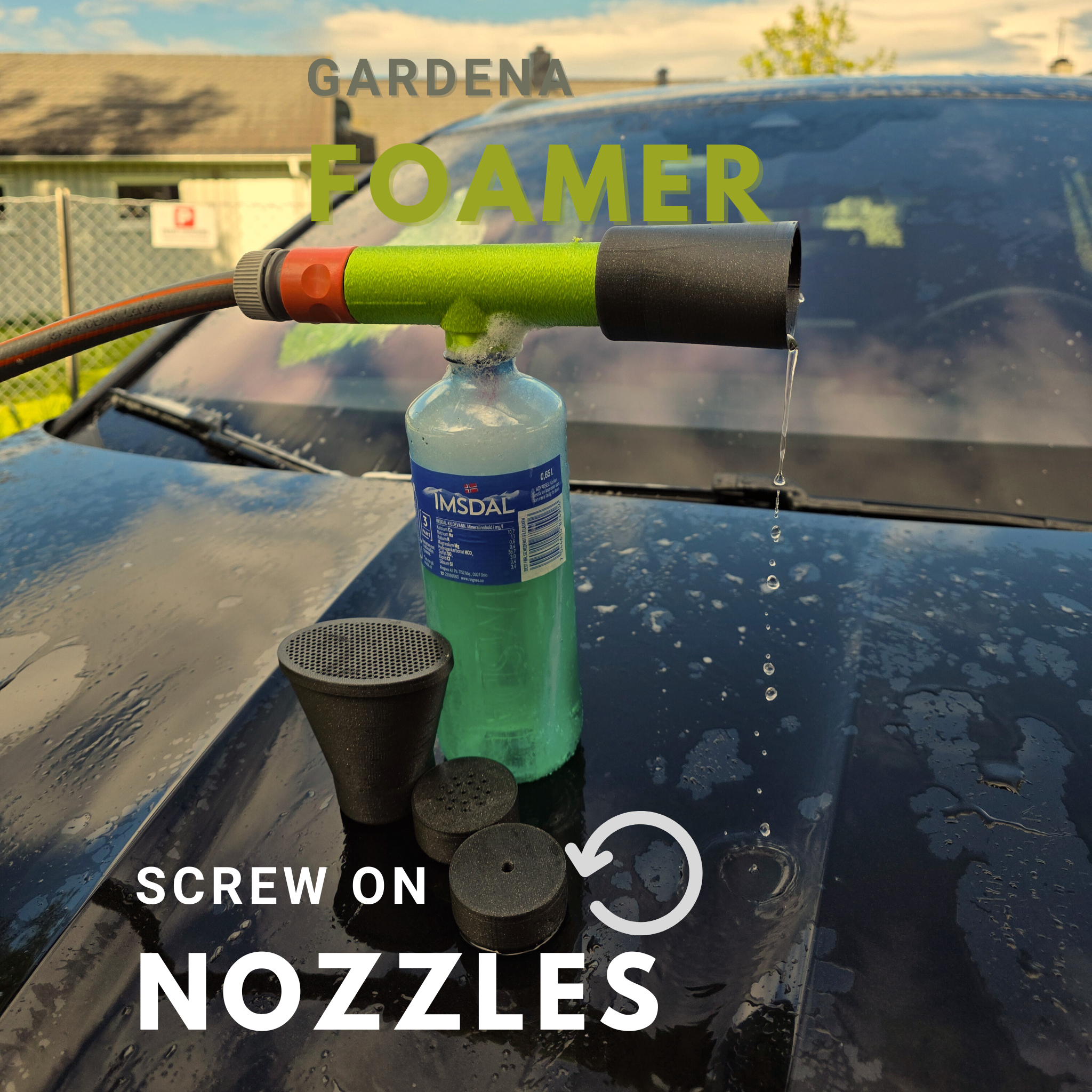 PET Bottle Foamer for Garden Hose and Modular nozzles - VENTURI INJECTION