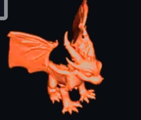 Young scary dragon model