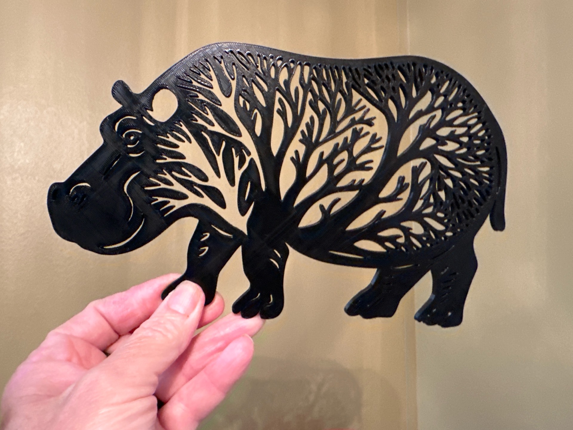 Wall hanging. Hippopotamus