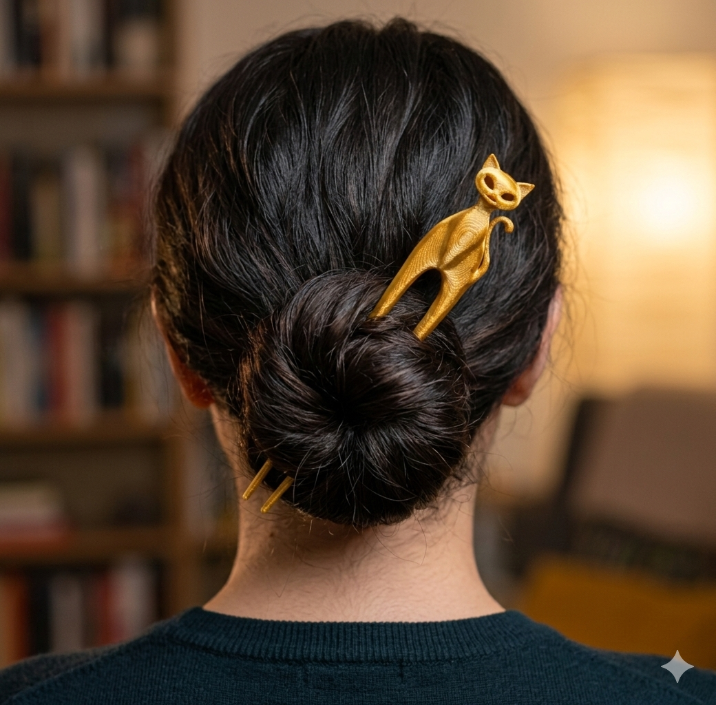Modern cat double hairpin