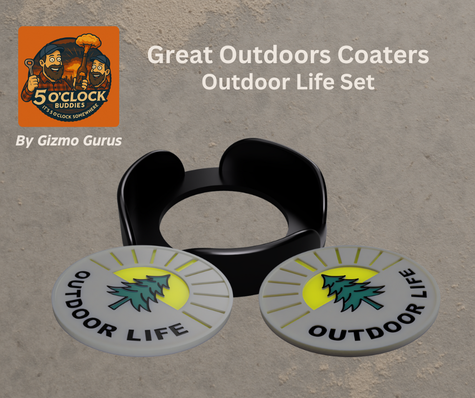 Great Outdoors Coasters: Outdoor Life Set – Color Swap Ready, Cabin Approved (NO MMU NEEDED)