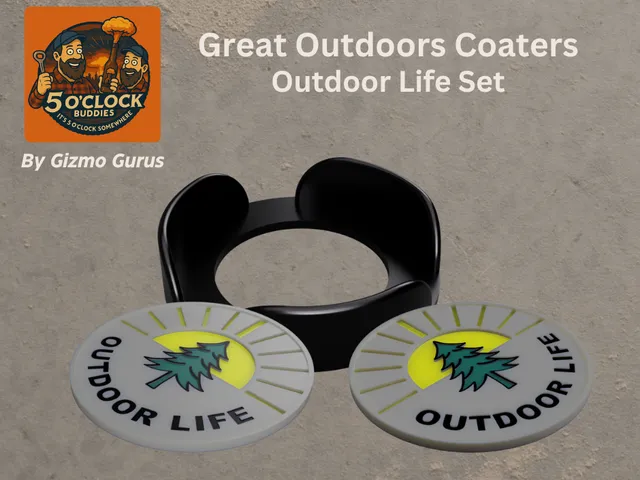 Great Outdoors Coasters: Outdoor Life Set – Color Swap Ready, Cabin Approved (NO MMU NEEDED)