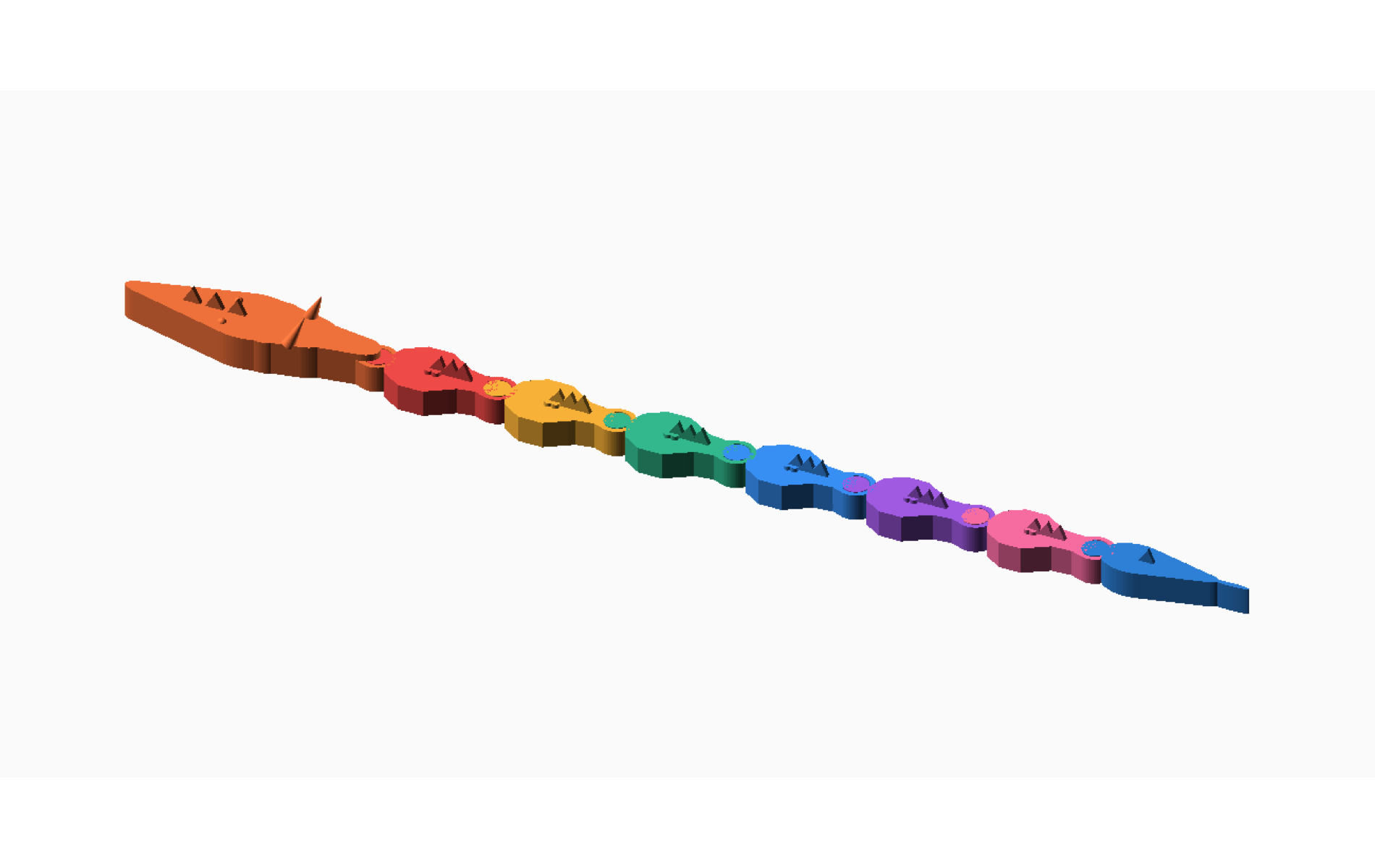 Gear Wyrm - Print-in-Place Captive Fidget Chain