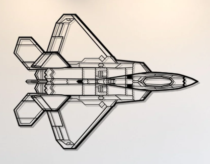 F-22 Raptor Top Wall Art