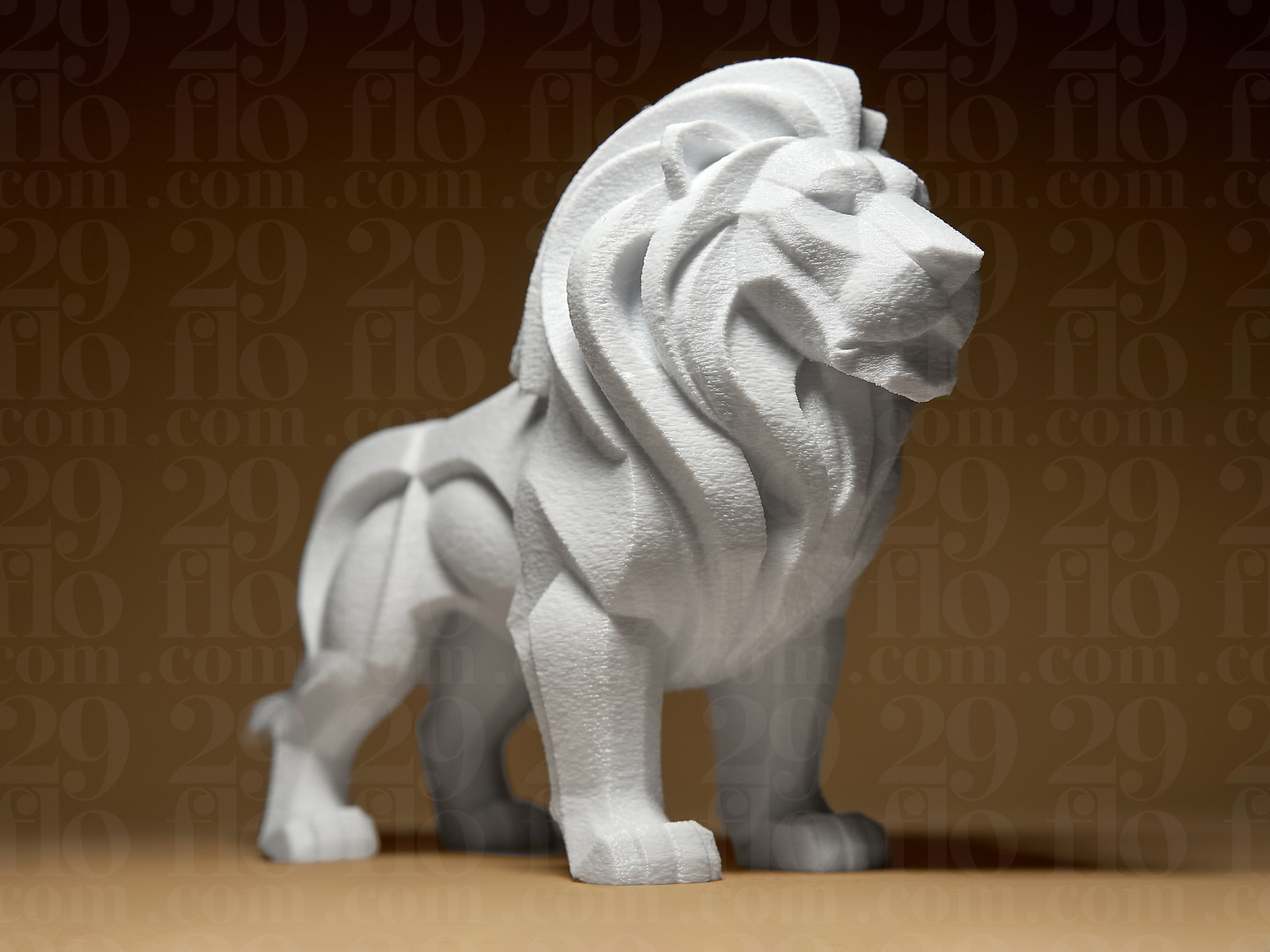 Geometric Lion Statue