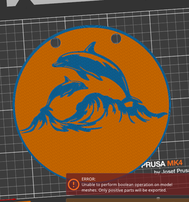 Dolphin Wave Medallion – 3D Printed Wall Art