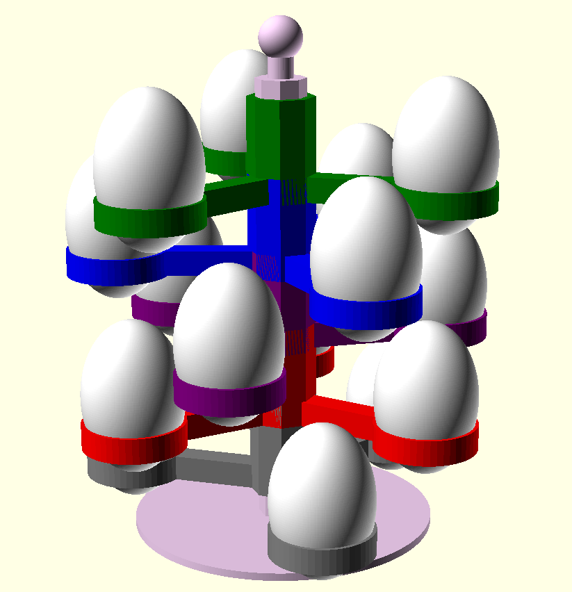 Miniatura 2 do modelo 3D customizable multiple egg holder