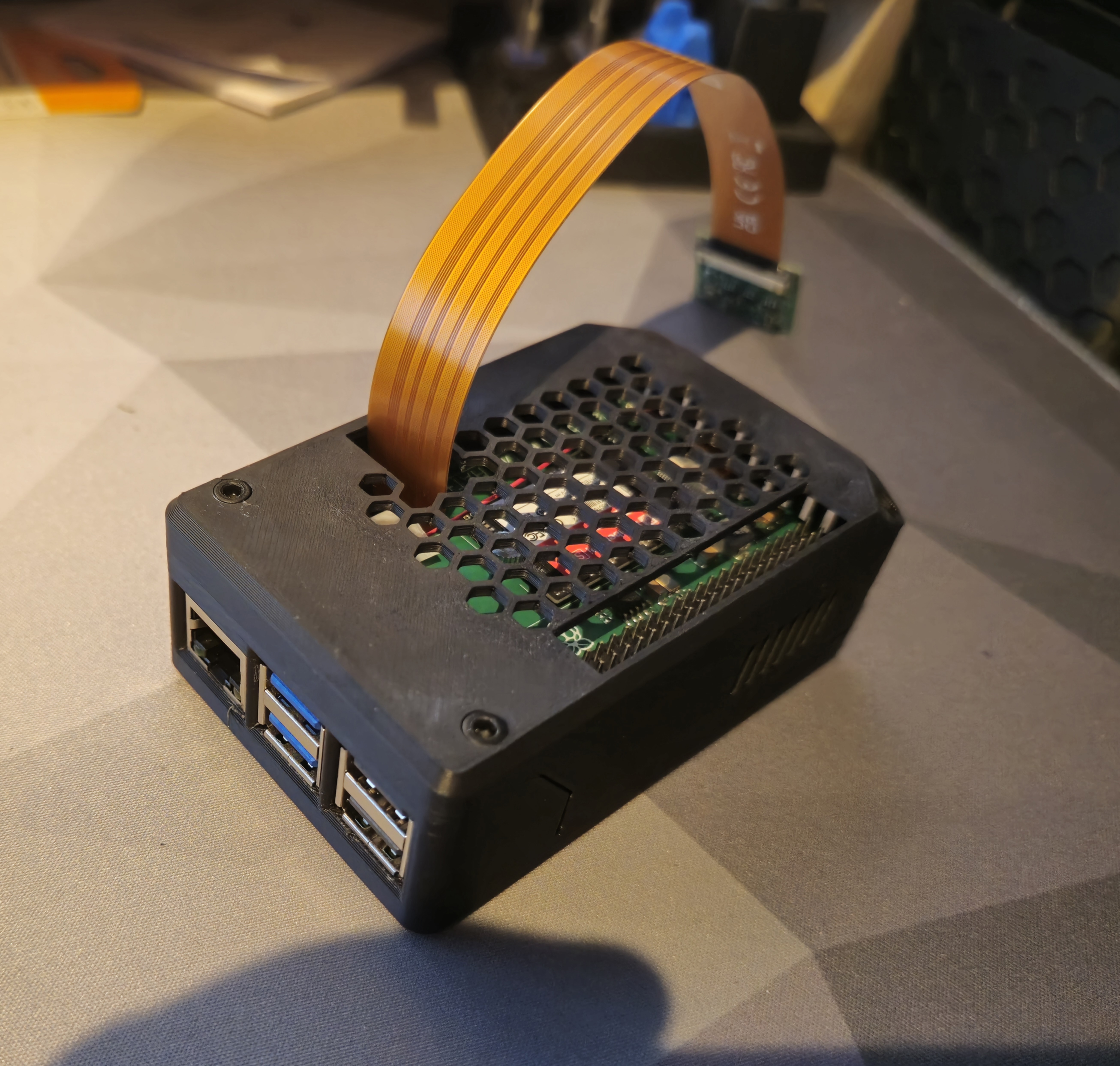 Remixed upper case for Raspberry Pi 5 with m.2 hat and camera