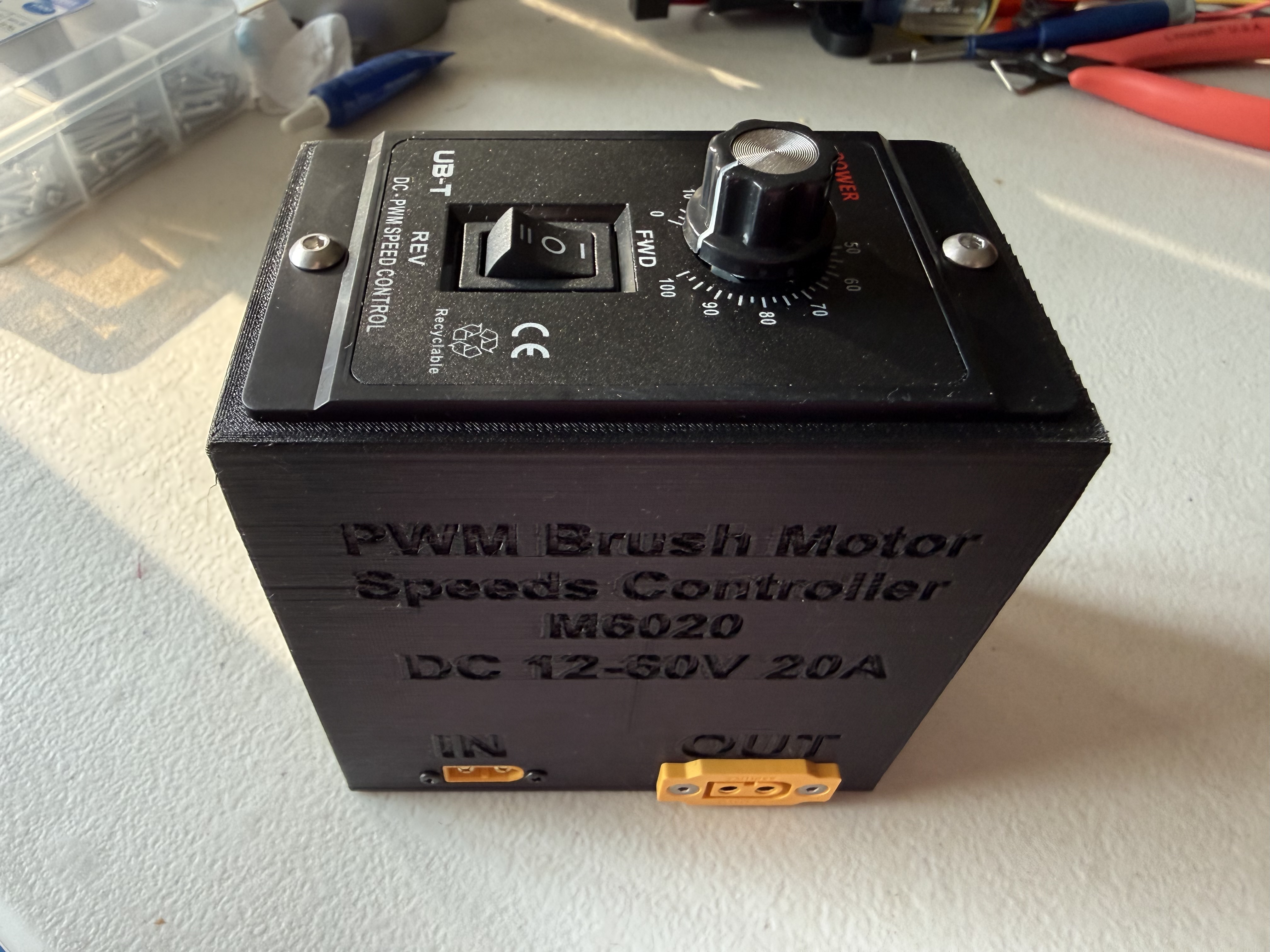 Case for Matell DC 12-60V 20A PWM Brush Motor Speed Controller M6020 with XT60 connectors