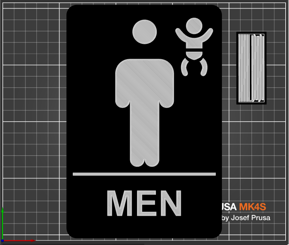 Restroom Sign - Men with Diaper Changing Station