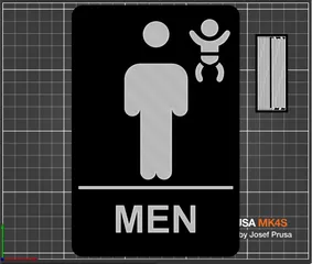 Restroom Sign - Men with Diaper Changing Station