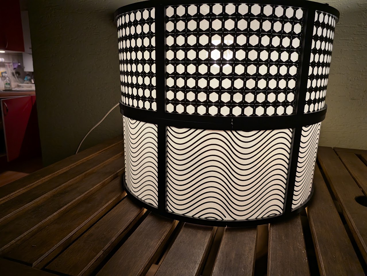 Printed Fabric - Hexagon / Wave / custom pattern Lamp