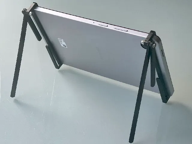 Hanging tablet holder with strap and legs