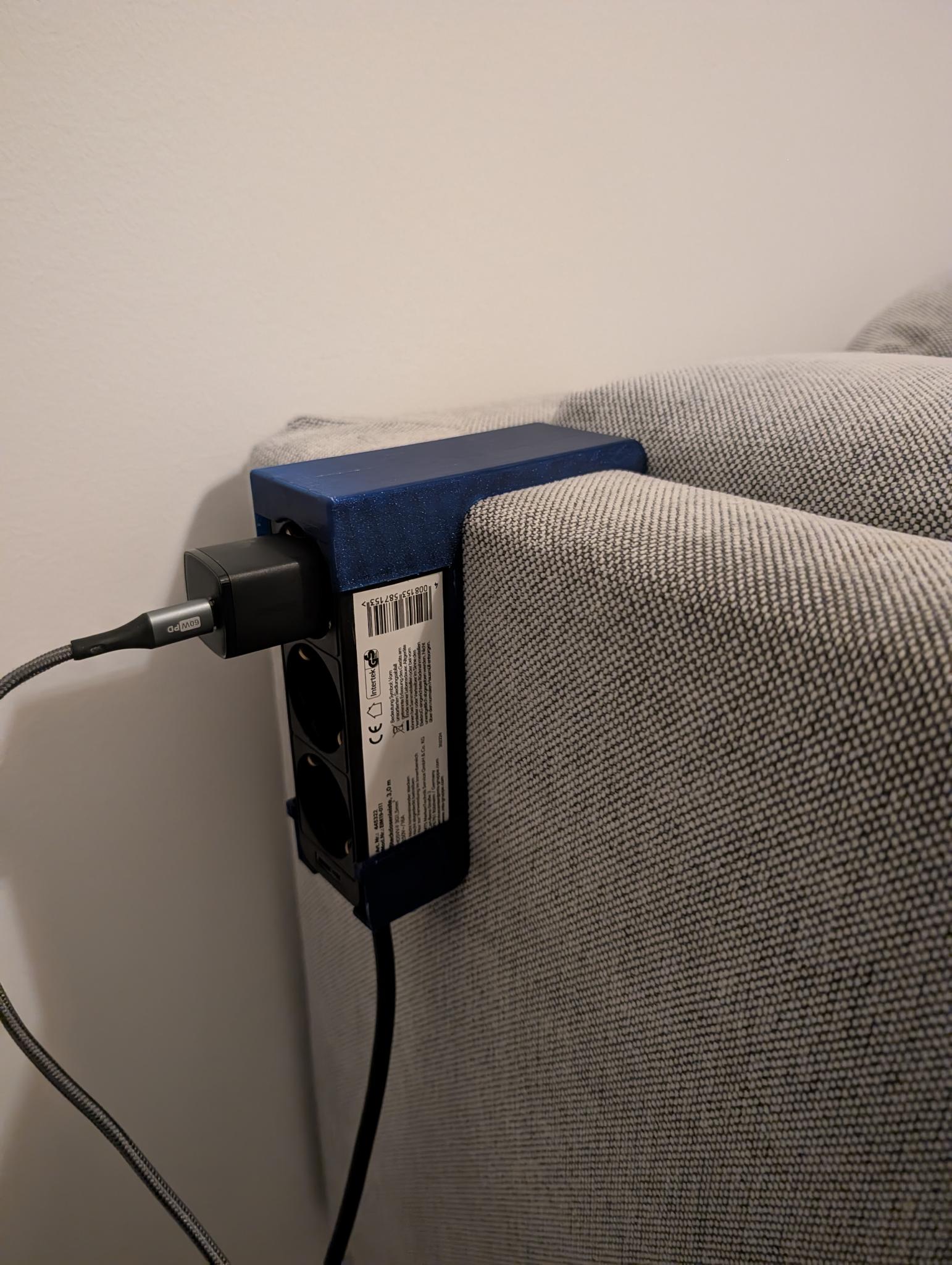 Power Outlet Strip Couch Mount