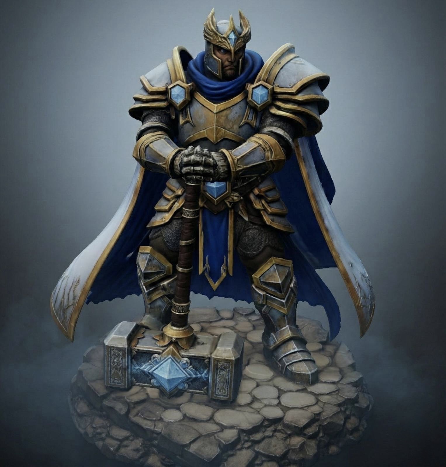 Vhorlath Realms – Human – Paladin Warlord, Oathkeeper of the Iron Covenant (Dark Fantasy 3D Printable Miniature STL)