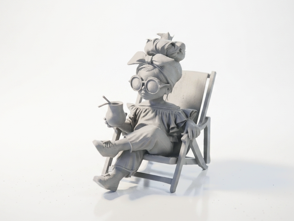 Girl Reading Book Figurine Female Character 3D Printable