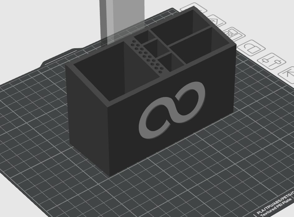 Storage box for tools with Elegoo logo