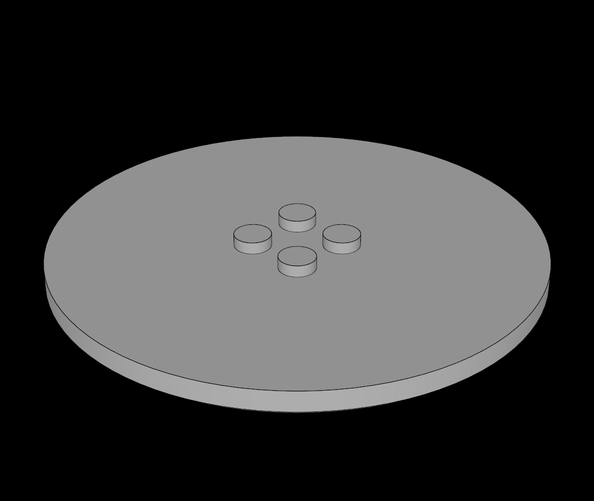 Lego Compatible (6177.dat) Plate  8 x  8 Round with  2 x  2 Centre Studs