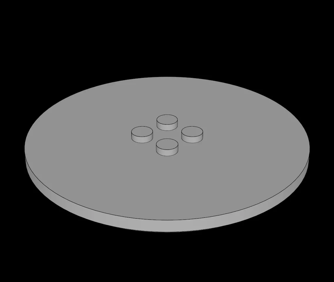 Lego Compatible (6177.dat) Plate 8 x 8 Round with 2 x 2 Centre