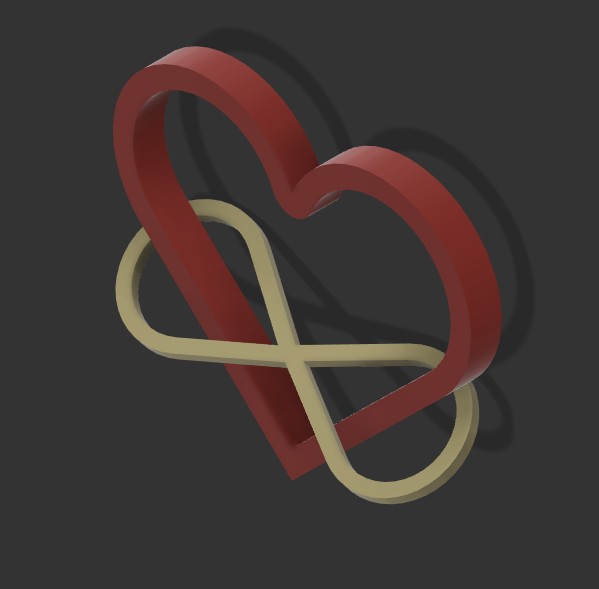 Heart & Infinity Herzanhänger mit Unendlichkeitszeichen Love Valentine