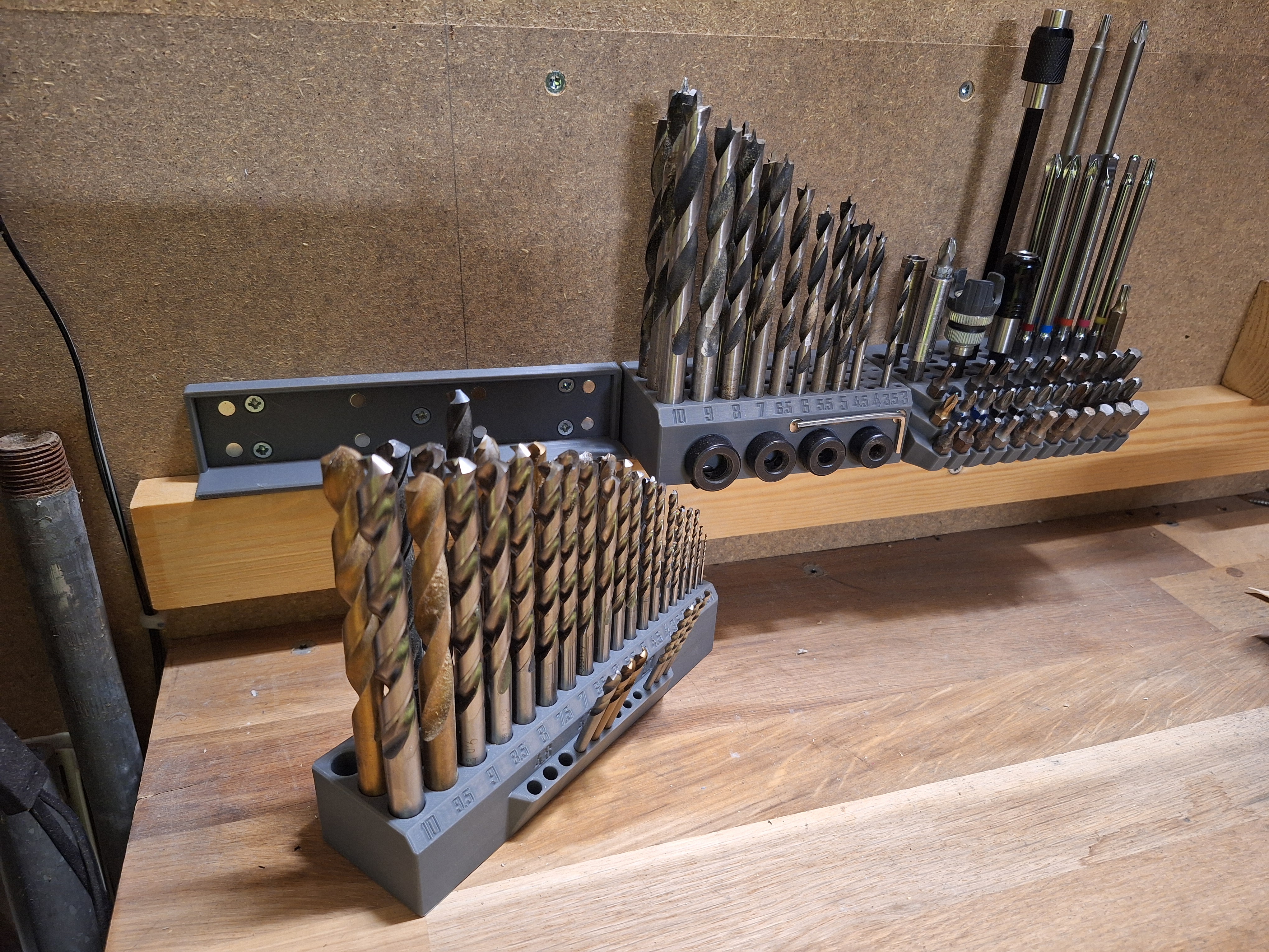 Detachable drill and hex bit holders
