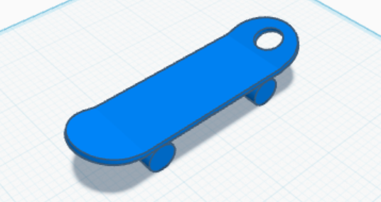 Miniature Skateboard Keychain