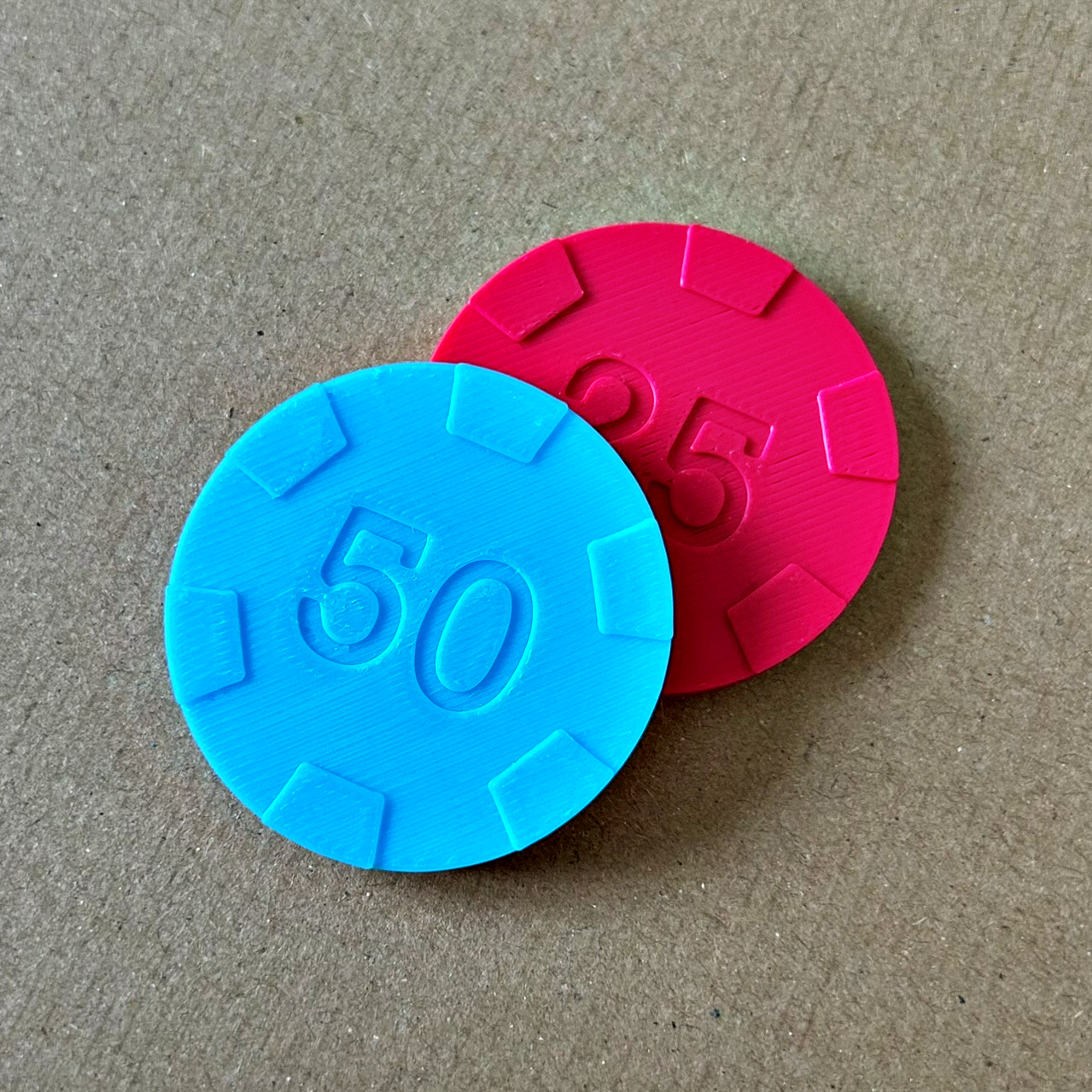 Casino Chips - 1, 5, 10, 25, 50