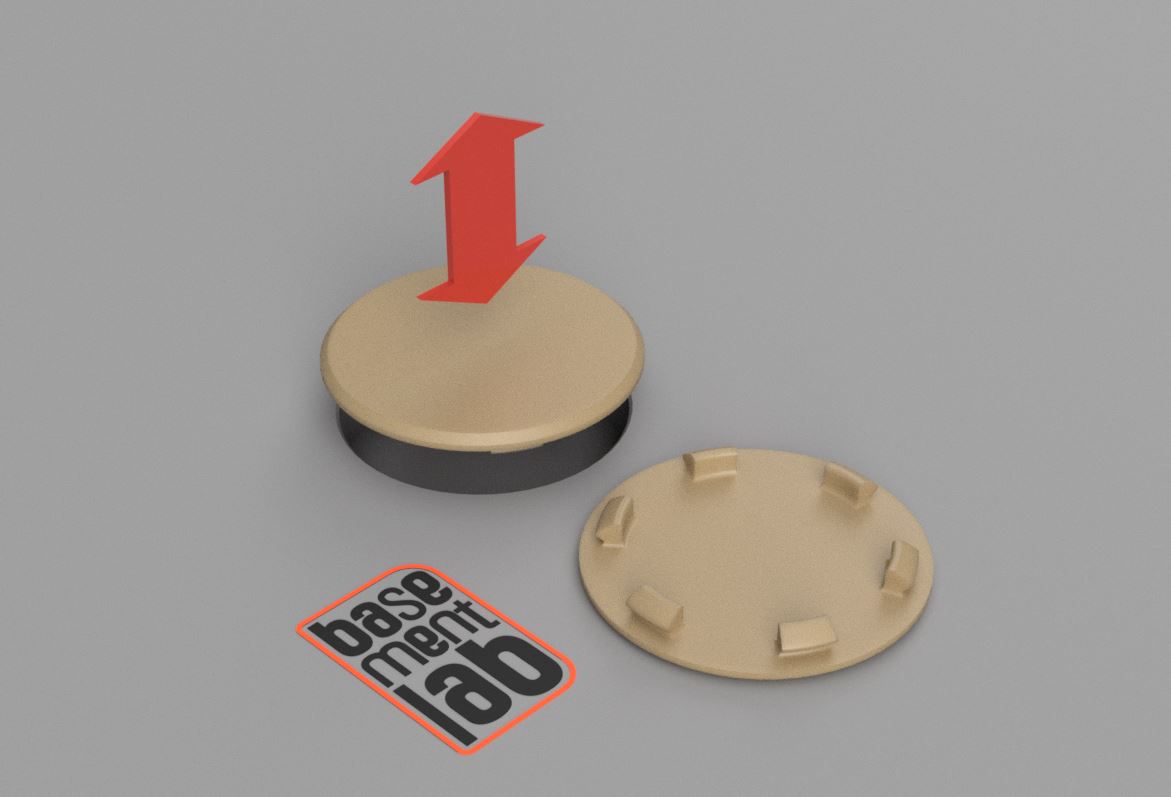 Hole Plug - Cover Cap for push fitting blind hole - Ø 35-39 mm - Tappo copertura foratura cieca