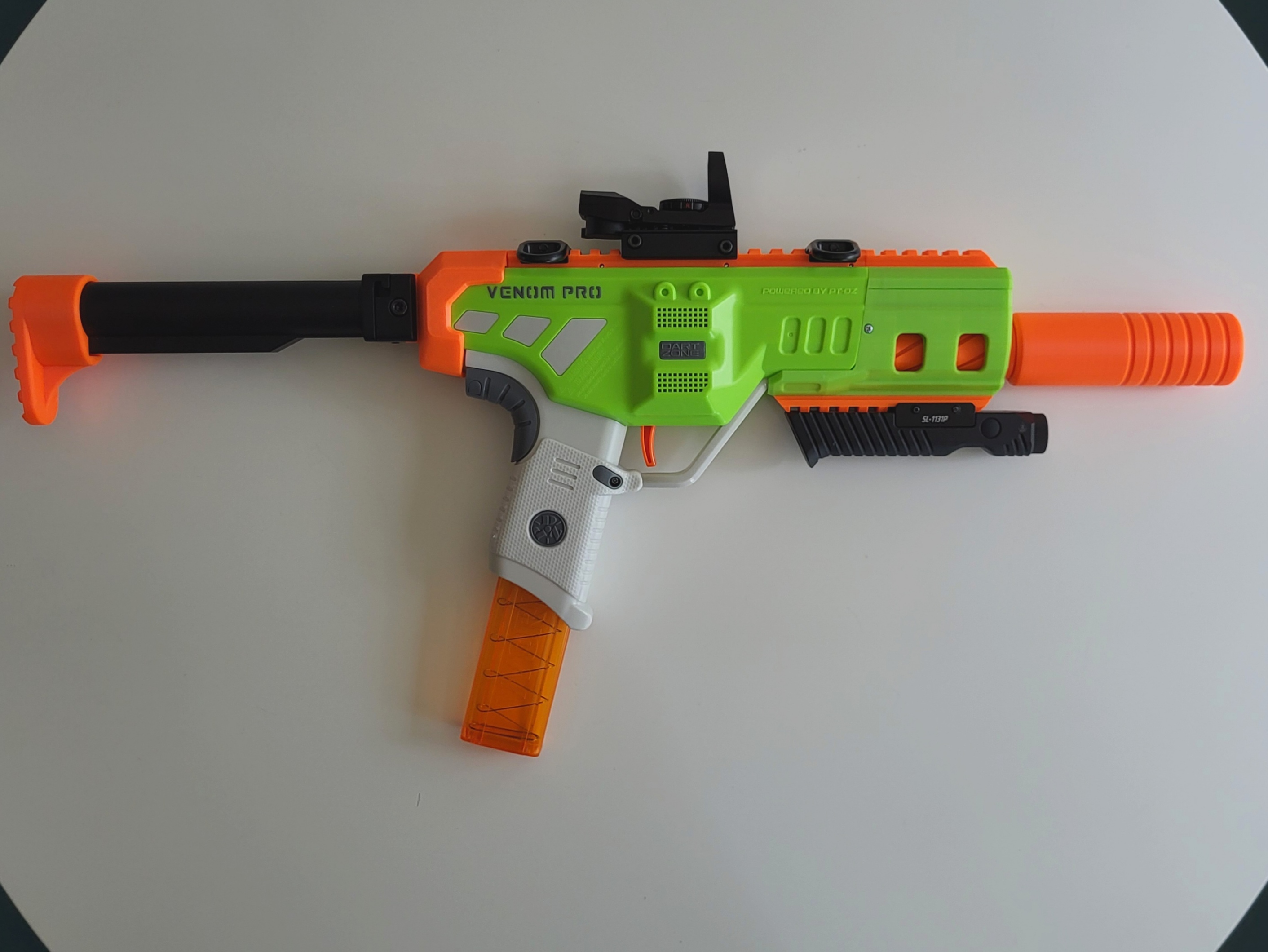 SMG Venom Pro DartZone Upgrades (mock suppressor + micro stock)
