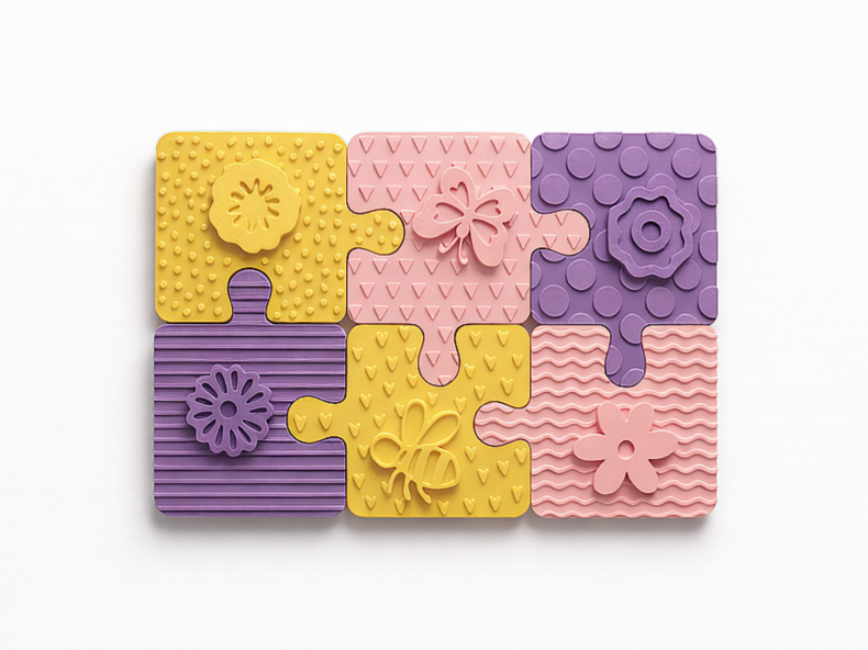Flower Puzzle Play Dough Stamp - Sensory Toy