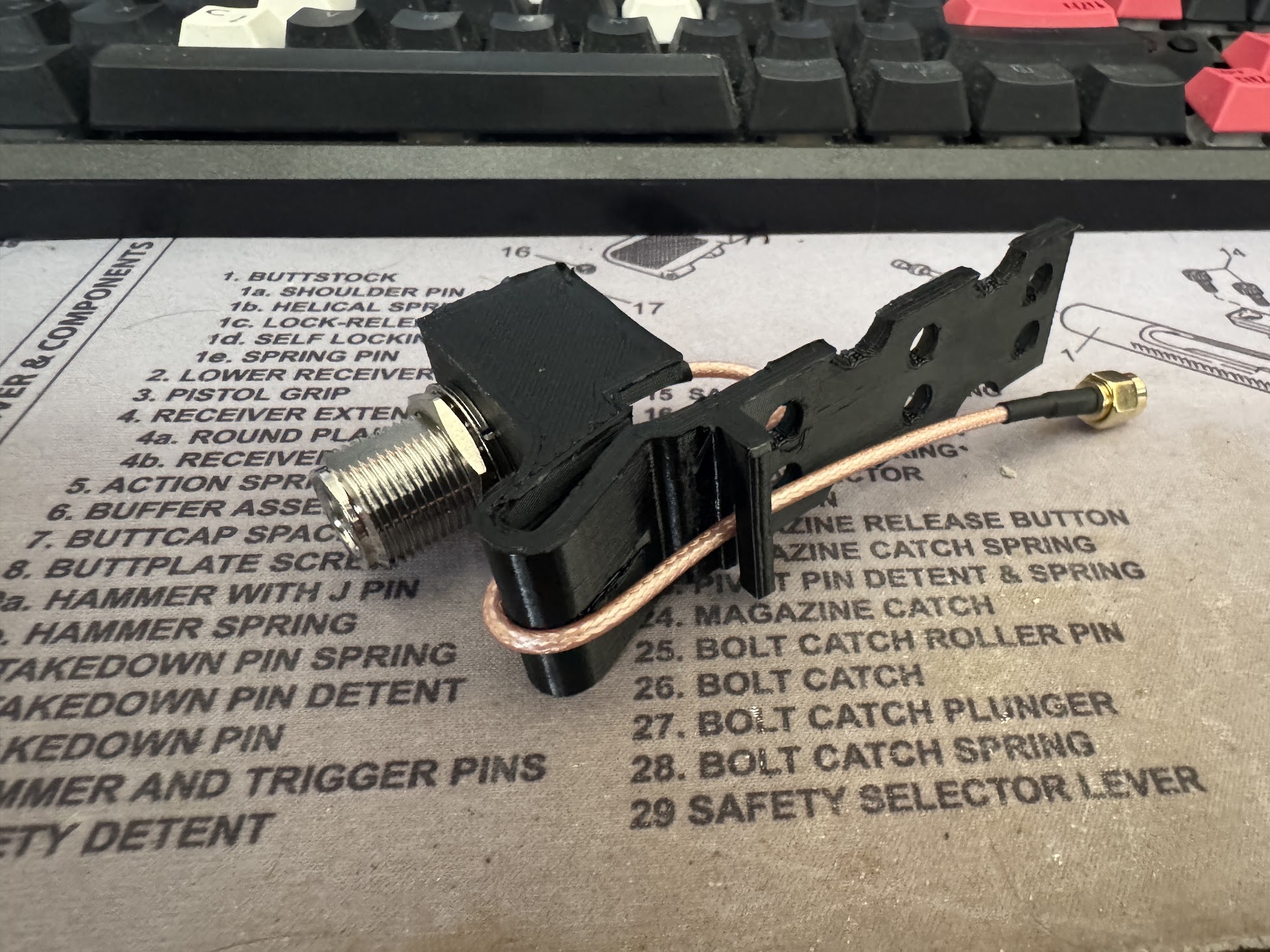 Meshcore / Meshtastic car window mount for N antenna