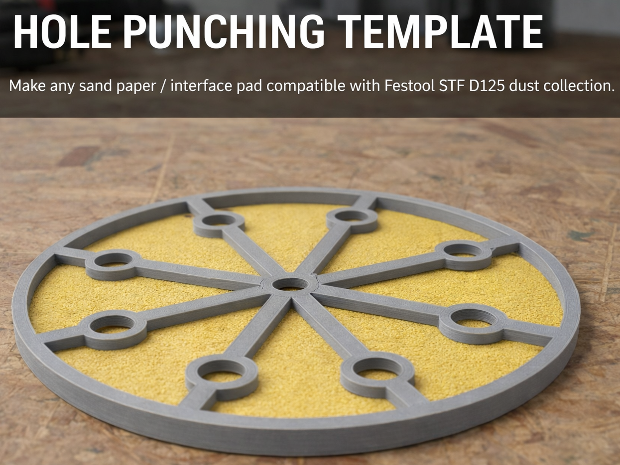 Festool STF D125mm sand paper hole punching template