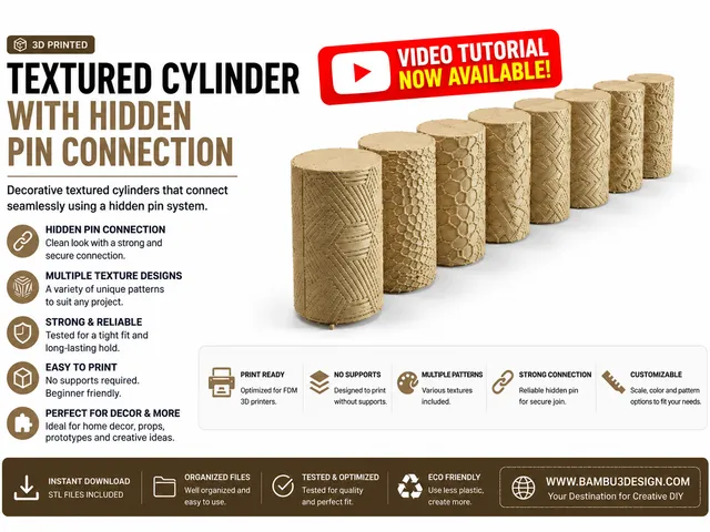 Textured Cylinder with Hidden Pin Connection
