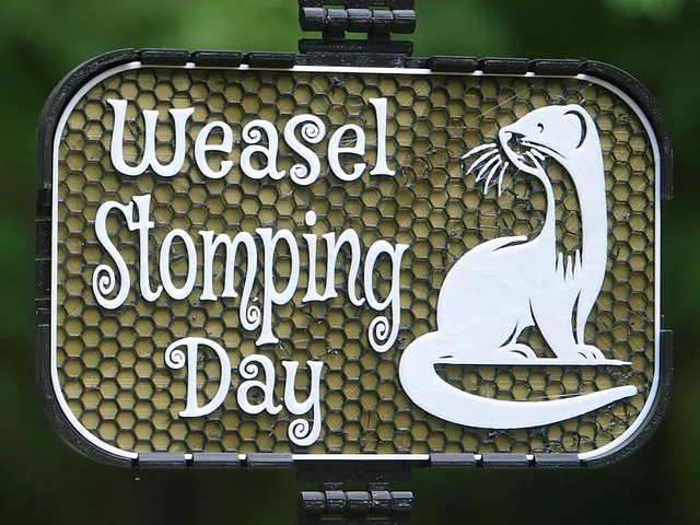 Weasel Stomping Day sign