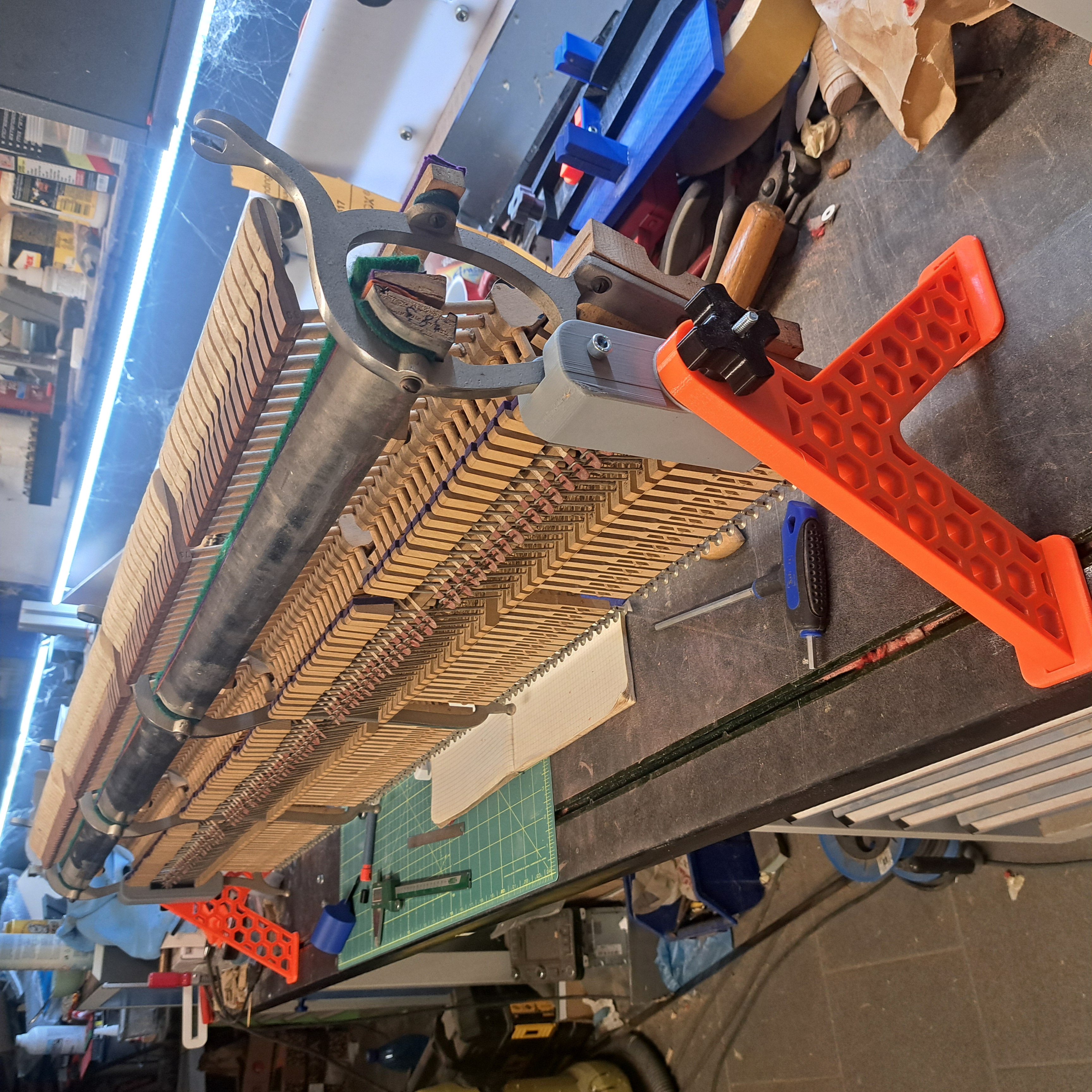 Action stand + Jig for gluing UR hammers