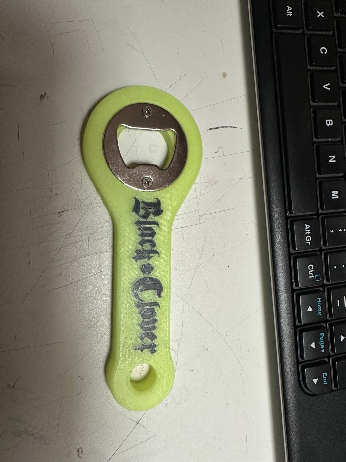 Black Clover Bottle Opener Keychain – Customizable 3D Print