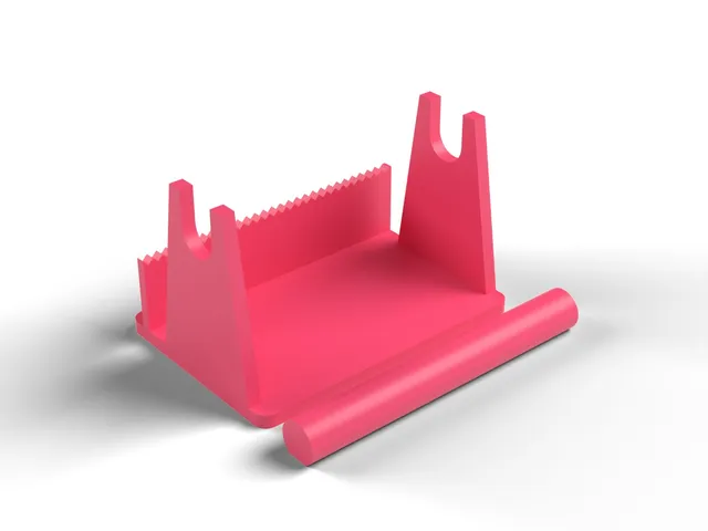 Washi Tape Dispenser - Holds Five Rolls with a Serrated Cutter, No Supports (OpenSCAD)