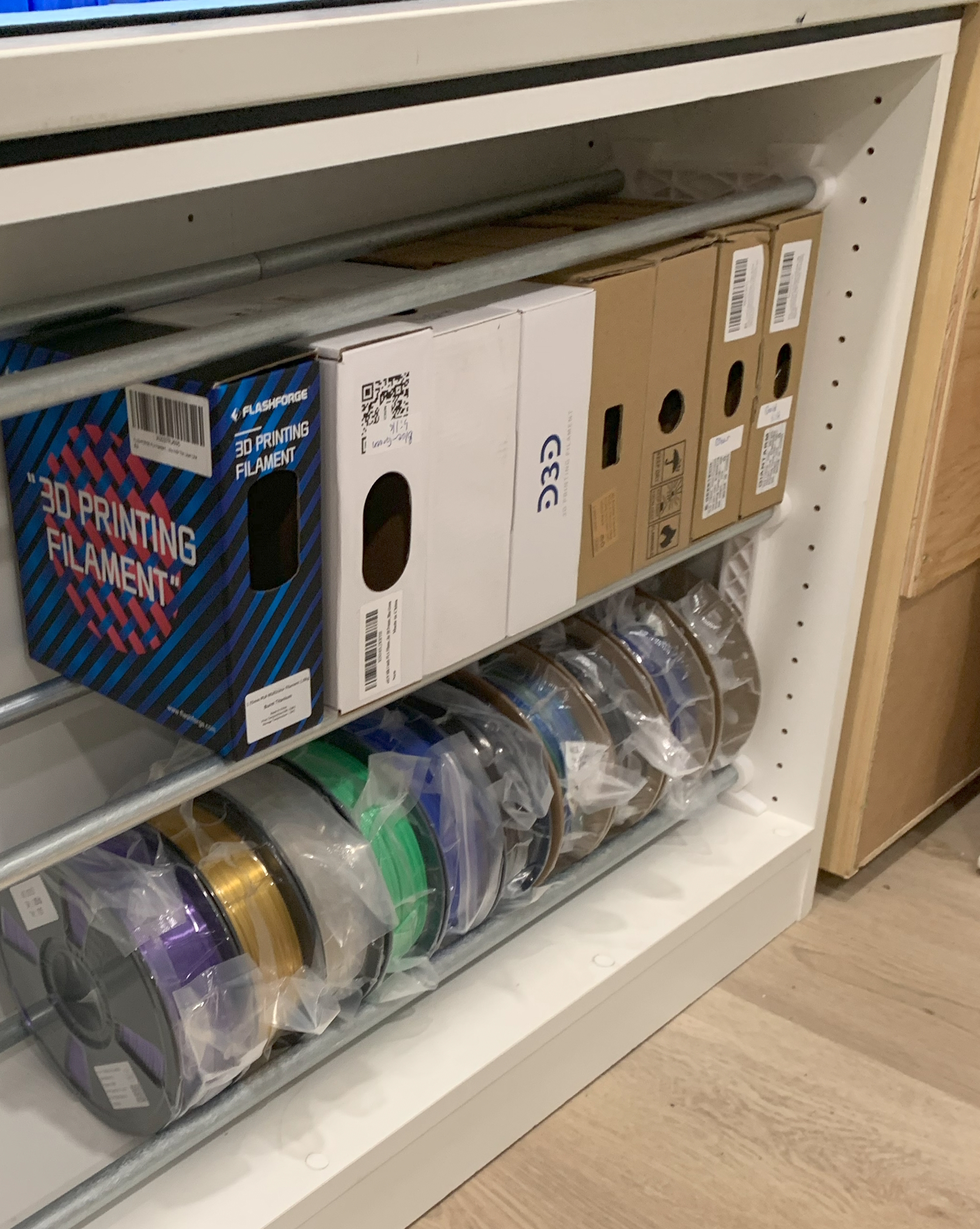 Variable Height Modular Filament Storage Rack (1/2" EMT)