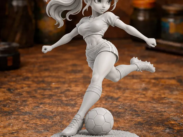 Anime Soccer Girl – Dynamic Kick Pose