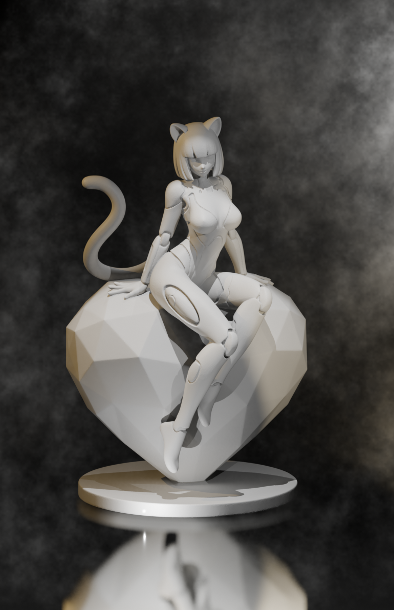 Valentine’s cat-girl figurine 8