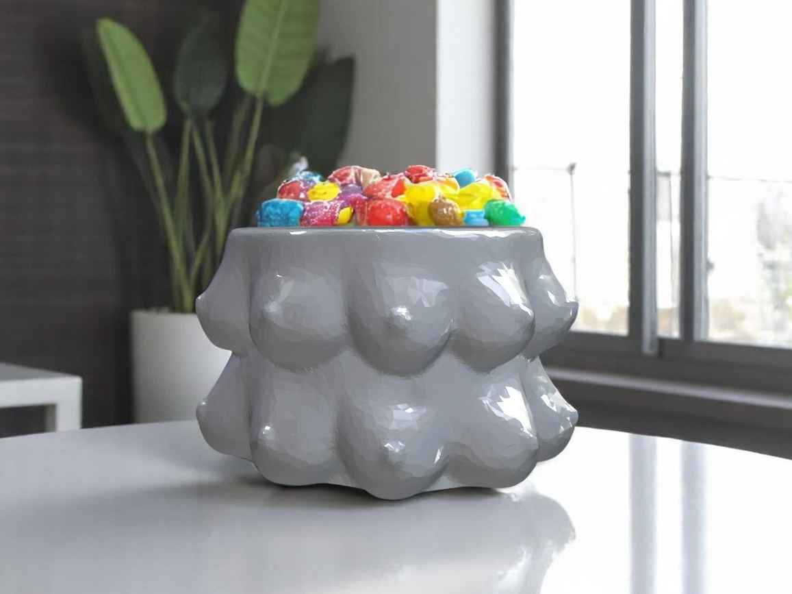 Blooming Breasts Bowl 2c - 3D Printable Bowl