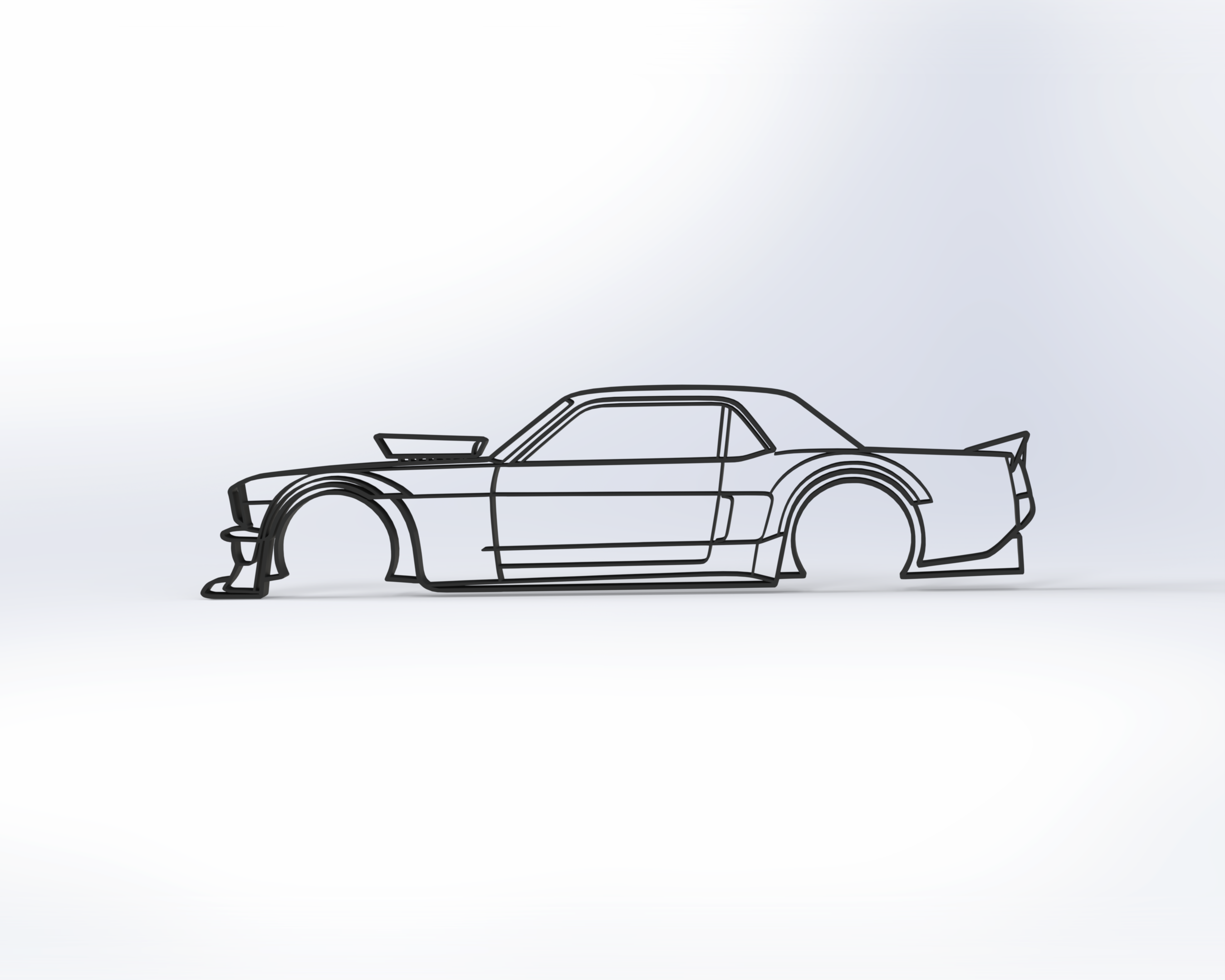 Hoonicorn V1 Outline Wall Art Ford Mustang