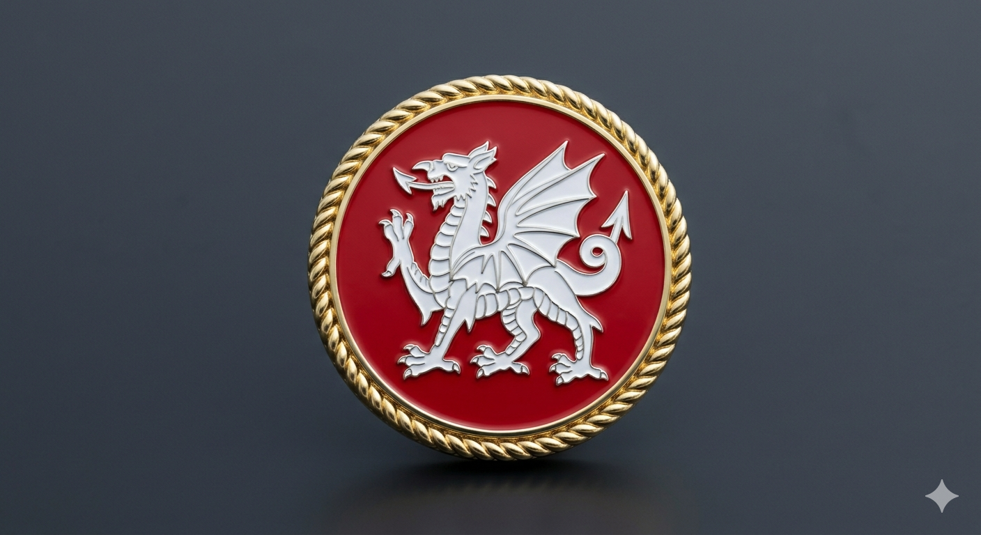 The white dragon of England coaster Anglo-Saxon Wessex 3D model