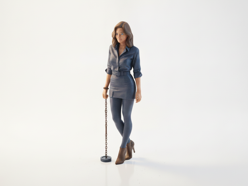 Chained Lady Figurine Female Figure 3D Printable
